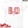 T-Shirt - Nike Dunk Low University Red (2020) - Sneaker-Matching T-Shirt (Retro Love Left) -Nike Dunk shop online mockupGenerator 6291