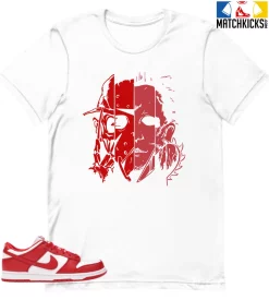 T-Shirt - Nike Dunk Low University Red (2020) - Sneaker-Matching T-Shirt (Scary Friend Squad)