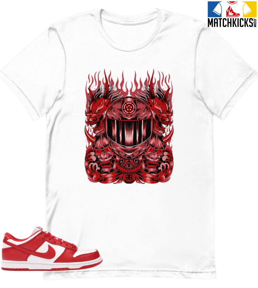 T-Shirt - Nike Dunk Low University Red (2020) - Sneaker-Matching T-Shirt (ONI Mask) 3 T-Shirt - Nike Dunk Low University Red (2020) - Sneaker-Matching T-Shirt (ONI Mask)