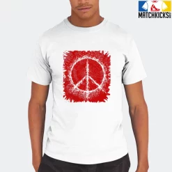 T-Shirt - Nike Dunk Low University Red (2020) - Sneaker-Matching T-Shirt (Tie Dye Peace Sign) -Nike Dunk shop online mockupGenerator 6403