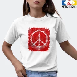 T-Shirt - Nike Dunk Low University Red (2020) - Sneaker-Matching T-Shirt (Tie Dye Peace Sign) -Nike Dunk shop online mockupGenerator 6404