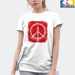 T-Shirt - Nike Dunk Low University Red (2020) - Sneaker-Matching T-Shirt (Tie Dye Peace Sign) -Nike Dunk shop online mockupGenerator 6405