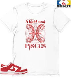 T-Shirt - Nike Dunk Low University Red (2020) - Sneaker-Matching T-Shirt (Pisces A Kind Soul)