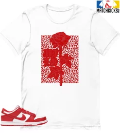 T-Shirt - Nike Dunk Low University Red (2020) - Sneaker-Matching T-Shirt (Wild Flower)
