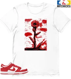 T-Shirt - Nike Dunk Low University Red (2020) - Sneaker-Matching T-Shirt (Single Flower)