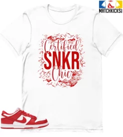 T-Shirt - Nike Dunk Low University Red (2020) - Sneaker-Matching T-Shirt (Certified Snkr Chic)