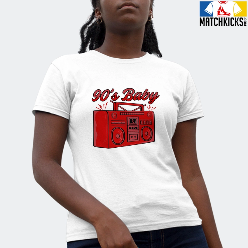 T-Shirt - Nike Dunk Low University Red (2020) - Sneaker-Matching T-Shirt (90's Baby Radio) 4 T-Shirt - Nike Dunk Low University Red (2020) - Sneaker-Matching T-Shirt (90's Baby Radio) - Image 2