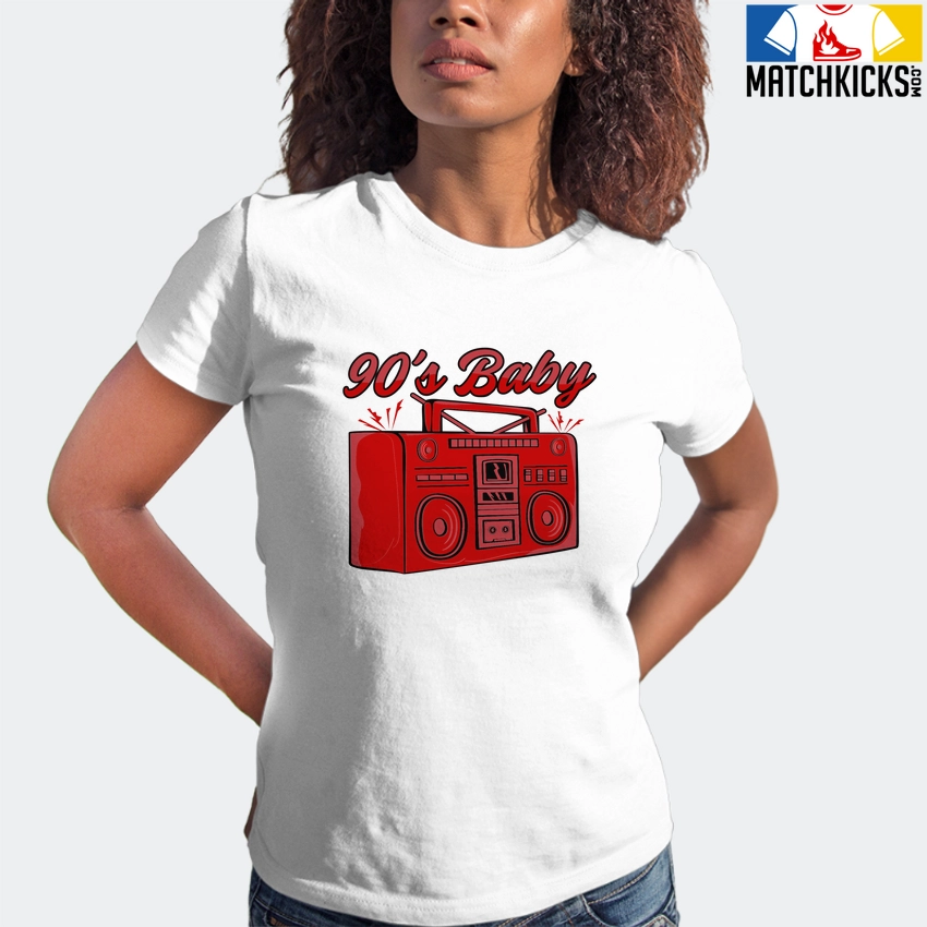 T-Shirt - Nike Dunk Low University Red (2020) - Sneaker-Matching T-Shirt (90's Baby Radio) 6 T-Shirt - Nike Dunk Low University Red (2020) - Sneaker-Matching T-Shirt (90's Baby Radio) - Image 4