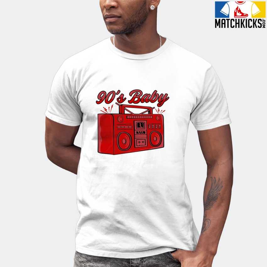 T-Shirt - Nike Dunk Low University Red (2020) - Sneaker-Matching T-Shirt (90's Baby Radio) 7 T-Shirt - Nike Dunk Low University Red (2020) - Sneaker-Matching T-Shirt (90's Baby Radio) - Image 5