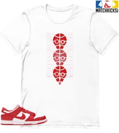 T-Shirt - Nike Dunk Low University Red (2020) - Sneaker-Matching T-Shirt (Three Bad Skulls)