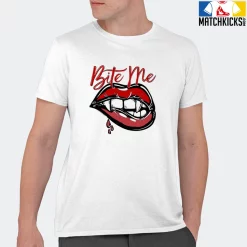 T-Shirt - Nike Dunk Low University Red (2020) - Sneaker-Matching T-Shirt (Bite Me) -Nike Dunk shop online mockupGenerator 6586