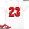 T-Shirt - Nike Dunk Low University Red (2020) - Sneaker-Matching T-Shirt (23 Number Design 1) -Nike Dunk shop online mockupGenerator 6597