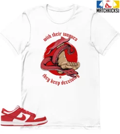 T-Shirt - Nike Dunk Low University Red (2020) - Sneaker-Matching T-Shirt (With Their Tongues)
