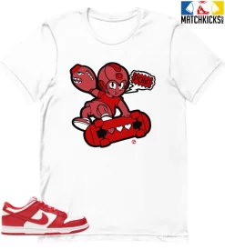 T-Shirt - Nike Dunk Low University Red (2020) - Sneaker-Matching T-Shirt (POW)