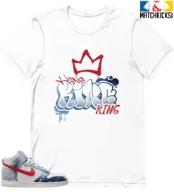 T-Shirt - Nike Dunk High Washed Denim Pack - Sneaker-Matching T-Shirt (KING GRAF)