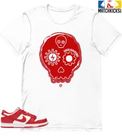 T-Shirt - Nike Dunk Low University Red (2020) - Sneaker-Matching T-Shirt (Halloween Skull)