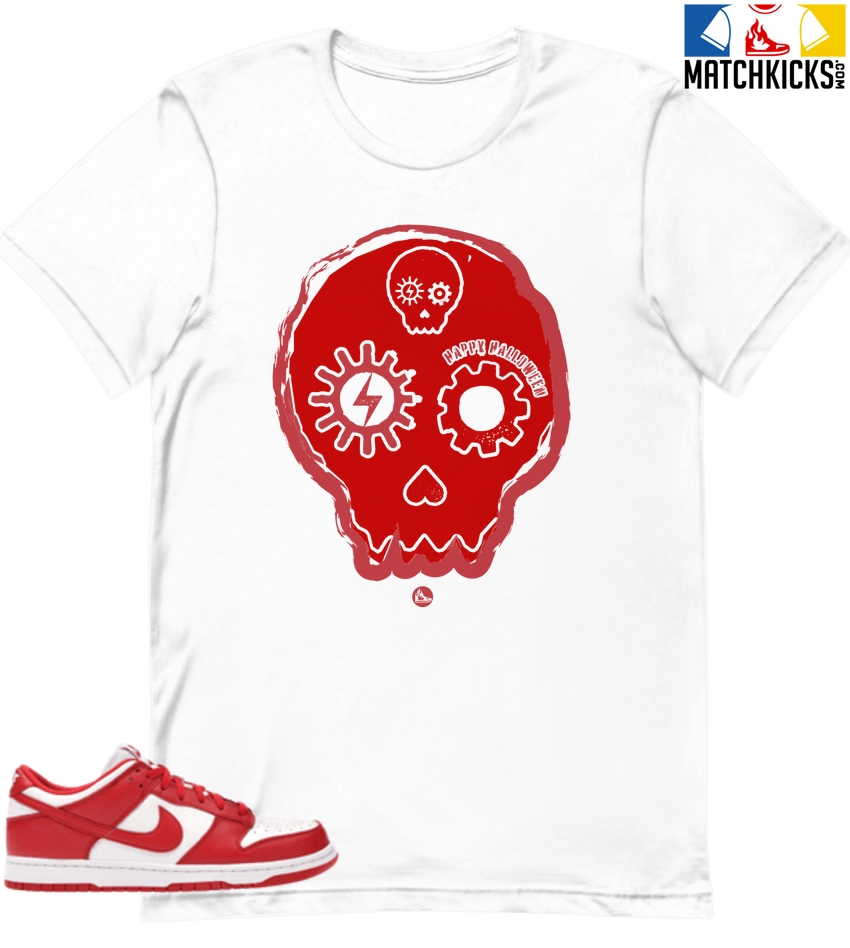 T-Shirt - Nike Dunk Low University Red (2020) - Sneaker-Matching T-Shirt (Halloween Skull) 3 T-Shirt - Nike Dunk Low University Red (2020) - Sneaker-Matching T-Shirt (Halloween Skull)