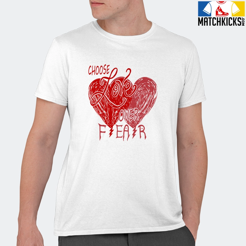 T-Shirt - Nike Dunk Low University Red (2020) - Sneaker-Matching T-Shirt (Choose LOVE Over Fear) 11 T-Shirt - Nike Dunk Low University Red (2020) - Sneaker-Matching T-Shirt (Choose LOVE Over Fear) - Image 9