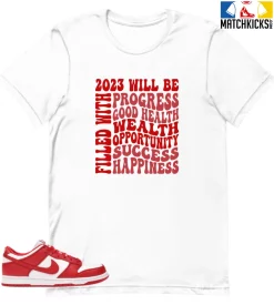 T-Shirt - Nike Dunk Low University Red (2020) - Sneaker-Matching T-Shirt (2023 Filled With)