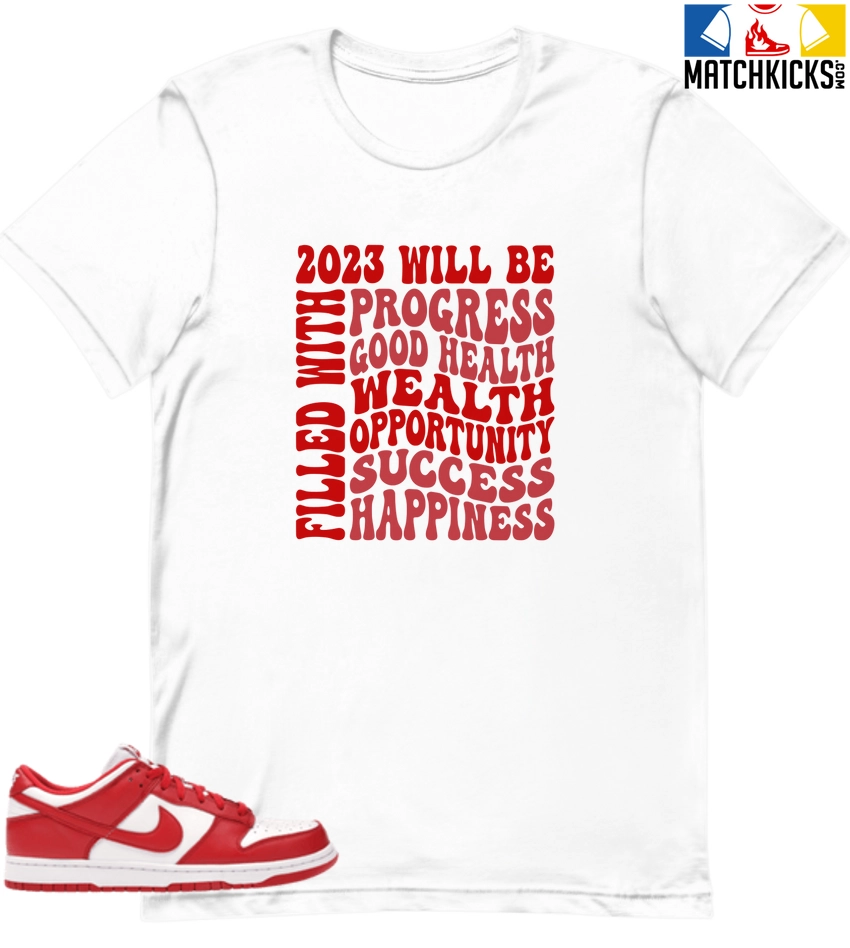 T-Shirt - Nike Dunk Low University Red (2020) - Sneaker-Matching T-Shirt (2023 Filled With) 3 T-Shirt - Nike Dunk Low University Red (2020) - Sneaker-Matching T-Shirt (2023 Filled With)
