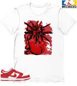 T-Shirt - Nike Dunk Low University Red (2020) - Sneaker-Matching T-Shirt (SUN Flower Bloom)