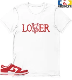 T-Shirt - Nike Dunk Low University Red (2020) - Sneaker-Matching T-Shirt (Loser Lover)