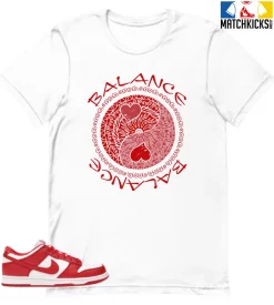 T-Shirt - Nike Dunk Low University Red (2020) - Sneaker-Matching T-Shirt (YIN YANG BALANCE)
