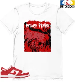 T-Shirt - Nike Dunk Low University Red (2020) - Sneaker-Matching T-Shirt (Broken Flower)