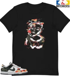 T-Shirt - Nike Dunk Low SE GS Sail Multi-Camo - Sneaker-Matching T-Shirt (Marilyn Abstract)