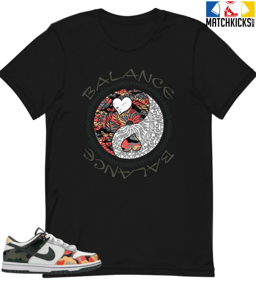 T-Shirt - Nike Dunk Low SE GS Sail Multi-Camo - Sneaker-Matching T-Shirt (YIN YANG BALANCE) 3 T-Shirt - Nike Dunk Low SE GS Sail Multi-Camo - Sneaker-Matching T-Shirt (YIN YANG BALANCE)