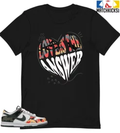 T-Shirt - Nike Dunk Low SE GS Sail Multi-Camo - Sneaker-Matching T-Shirt (Love Is The Answer)