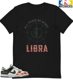 T-Shirt - Nike Dunk Low SE GS Sail Multi-Camo - Sneaker-Matching T-Shirt (Libra All Peace)