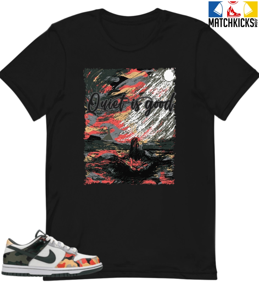 T-Shirt - Nike Dunk Low SE GS Sail Multi-Camo - Sneaker-Matching T-Shirt (Quiet Is Good) 3 T-Shirt - Nike Dunk Low SE GS Sail Multi-Camo - Sneaker-Matching T-Shirt (Quiet Is Good)