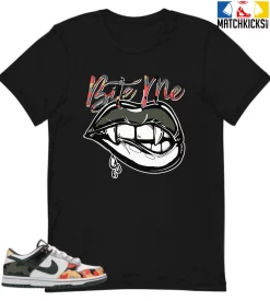 T-Shirt - Nike Dunk Low SE GS Sail Multi-Camo - Sneaker-Matching T-Shirt (Bite Me)