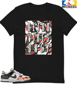 T-Shirt - Nike Dunk Low SE GS Sail Multi-Camo - Sneaker-Matching T-Shirt (Retro Vibes Only)