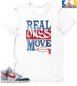 T-Shirt - Nike Dunk High Washed Denim Pack - Sneaker-Matching T-Shirt (REAL ONES MOVE)