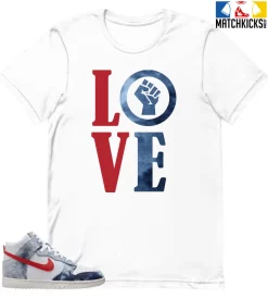 T-Shirt - Nike Dunk High Washed Denim Pack - Sneaker-Matching T-Shirt (Love - BLM)