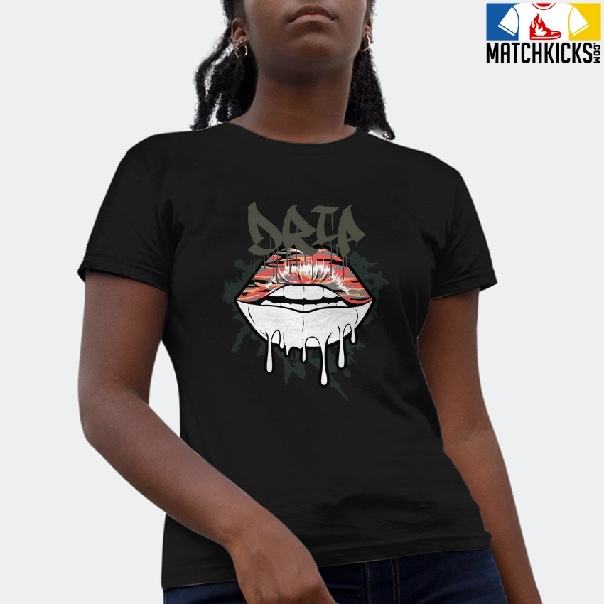 T-Shirt - Nike Dunk Low SE GS Sail Multi-Camo - Sneaker-Matching T-Shirt (Lips Drip) 4 T-Shirt - Nike Dunk Low SE GS Sail Multi-Camo - Sneaker-Matching T-Shirt (Lips Drip) - Image 2