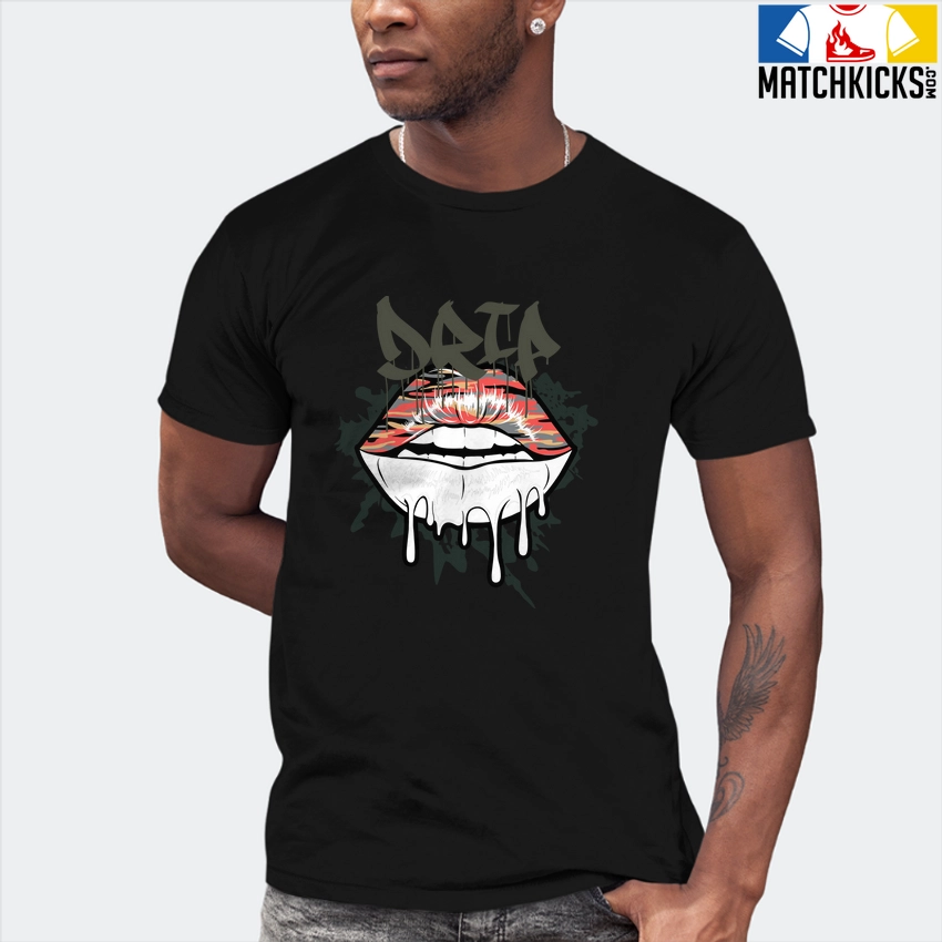 T-Shirt - Nike Dunk Low SE GS Sail Multi-Camo - Sneaker-Matching T-Shirt (Lips Drip) 7 T-Shirt - Nike Dunk Low SE GS Sail Multi-Camo - Sneaker-Matching T-Shirt (Lips Drip) - Image 5