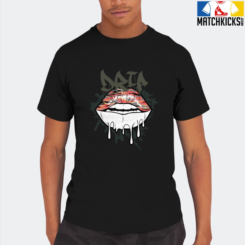 T-Shirt - Nike Dunk Low SE GS Sail Multi-Camo - Sneaker-Matching T-Shirt (Lips Drip) 8 T-Shirt - Nike Dunk Low SE GS Sail Multi-Camo - Sneaker-Matching T-Shirt (Lips Drip) - Image 6