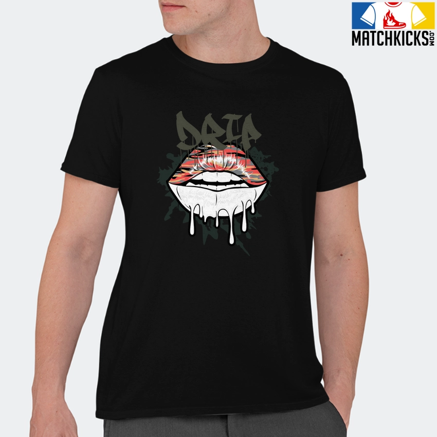 T-Shirt - Nike Dunk Low SE GS Sail Multi-Camo - Sneaker-Matching T-Shirt (Lips Drip) 11 T-Shirt - Nike Dunk Low SE GS Sail Multi-Camo - Sneaker-Matching T-Shirt (Lips Drip) - Image 9