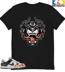 T-Shirt - Nike Dunk Low SE GS Sail Multi-Camo - Sneaker-Matching T-Shirt (The Beast)