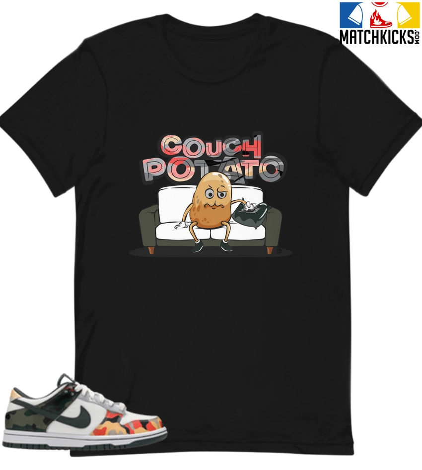 T-Shirt - Nike Dunk Low SE GS Sail Multi-Camo - Sneaker-Matching T-Shirt (Couch Potato) 3 T-Shirt - Nike Dunk Low SE GS Sail Multi-Camo - Sneaker-Matching T-Shirt (Couch Potato)