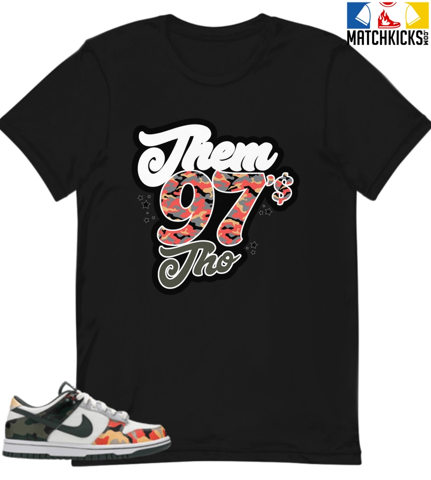 T-Shirt - Nike Dunk Low SE GS Sail Multi-Camo - Sneaker-Matching T-Shirt (Them Ninety Seven's Tho) 3 T-Shirt - Nike Dunk Low SE GS Sail Multi-Camo - Sneaker-Matching T-Shirt (Them Ninety Seven's Tho)