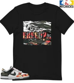 T-Shirt - Nike Dunk Low SE GS Sail Multi-Camo - Sneaker-Matching T-Shirt (FREEDOM)