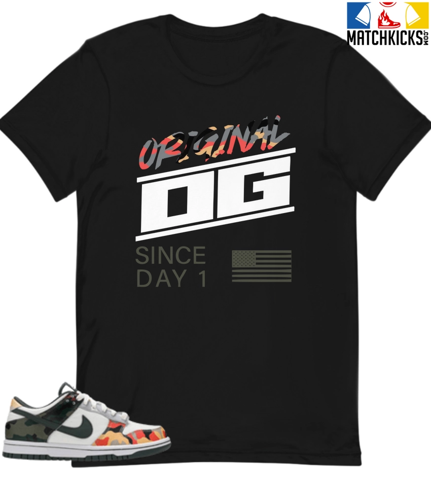T-Shirt - Nike Dunk Low SE GS Sail Multi-Camo - Sneaker-Matching T-Shirt (ORIGINAL OG SINCE DAY 1) 3 T-Shirt - Nike Dunk Low SE GS Sail Multi-Camo - Sneaker-Matching T-Shirt (ORIGINAL OG SINCE DAY 1)