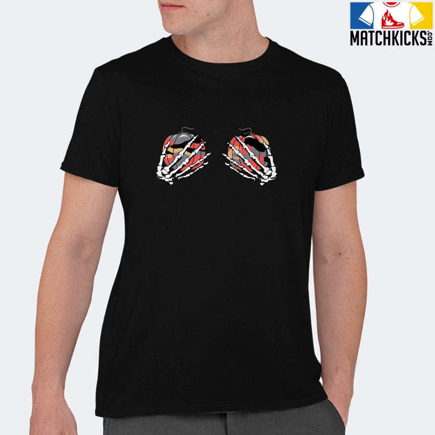 T-Shirt - Nike Dunk Low SE GS Sail Multi-Camo - Sneaker-Matching T-Shirt (Pumpkin Skeleton Hands) 11 T-Shirt - Nike Dunk Low SE GS Sail Multi-Camo - Sneaker-Matching T-Shirt (Pumpkin Skeleton Hands) - Image 9