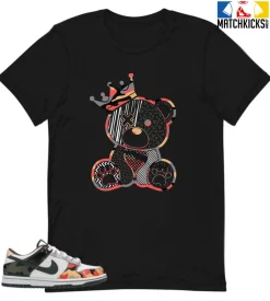 T-Shirt - Nike Dunk Low SE GS Sail Multi-Camo - Sneaker-Matching T-Shirt (King Ted)