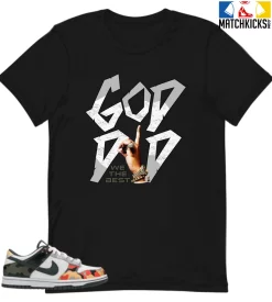 T-Shirt - Nike Dunk Low SE GS Sail Multi-Camo - Sneaker-Matching T-Shirt (God Did)