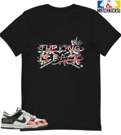 T-Shirt - Nike Dunk Low SE GS Sail Multi-Camo - Sneaker-Matching T-Shirt (The King Is Back)